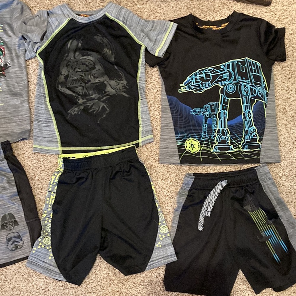 Boys size 5 Star Wars shirts and shorts. Four shirts and three shorts. - Picture 2 of 9